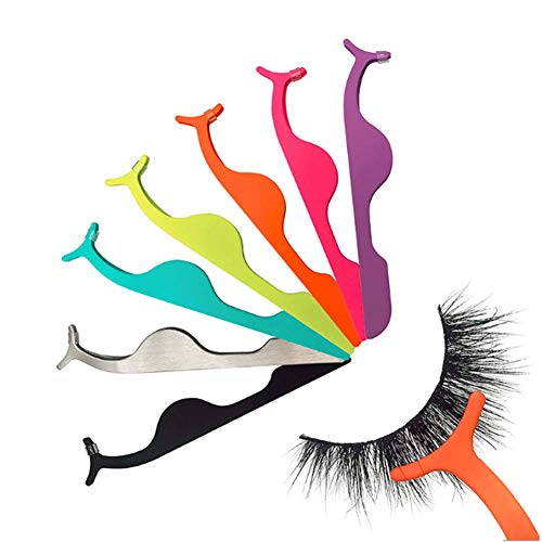 KOLIGHT 7pcs Multifunction DIY False Eyelash Extension Tweezers Application Tool Remover Clip Nipper
