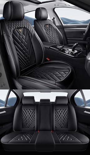 NOBQUA Fundas Asientos Coche Universales Cuero para 5 Plazas para de Delanteros y Traseros Accesorios