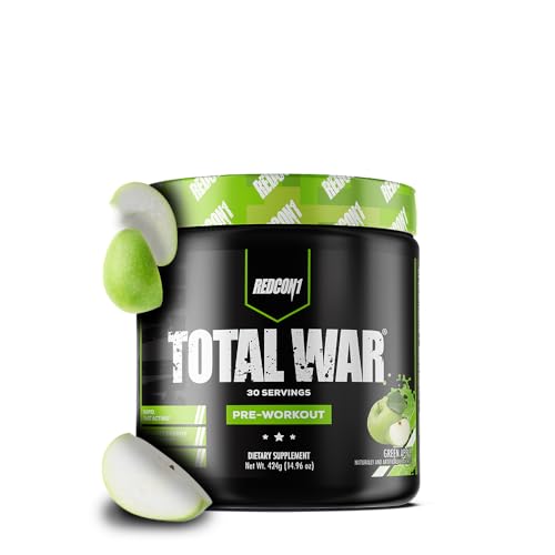 Total War by Redcon1 | Pre-Workout Strong Pumps Focus Energy (30 Serves, Green Apple)