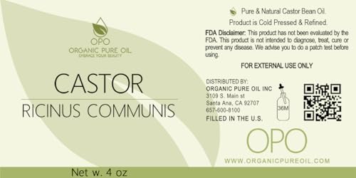 OPO Pure Castor Bean Oil - Pure, Organic, Cold Pressed, 4 OZ - Castor Oil for Hair, Nails, Eyelashes, Eyebrows, Beard - Thumbnail 2