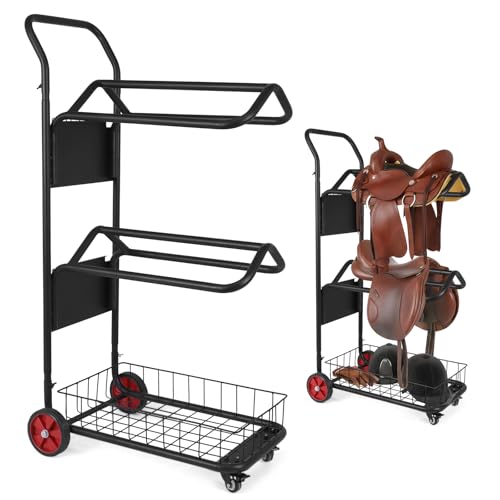Heavy Duty Saddle Rack Cart with Basket