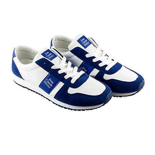 JCOlivier | Zapatillas Deportivas Unisex (40, Azul y Blanco)