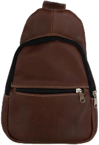 Minx Genuine Leather The MetroStride Sling Pack Dark Brown