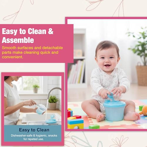 Image of Safe-O-Kid BPA Free Portable Milk Powder Food Storage Box for Baby, Blue - Pack of 1