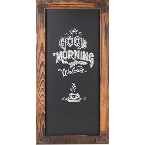 MyGift Wall-Mounted Large Chalkboard Sign - 12 x 25-Inch Burnt