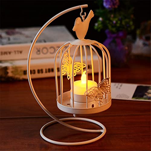 Modern Bird Cage Candle Holder Hanging Metal Vintage Butterfly Pattern Lantern Candlestick Romantic Wedding Home Decor Wenfeng1991 #TOP2