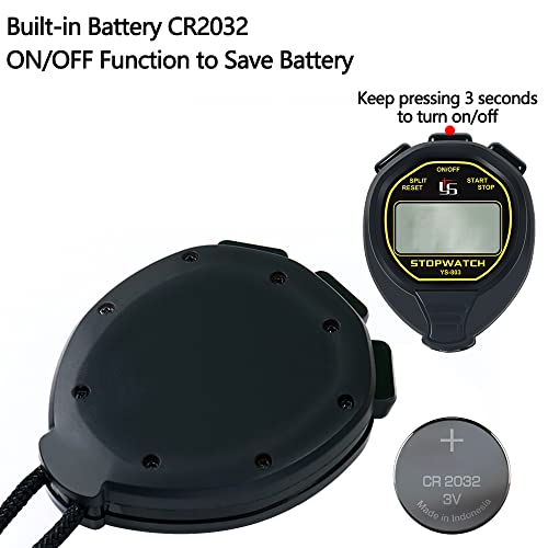 Fcxjtu Digital Waterproof Stopwatch, No Bells, No Whistles, Simple Basic Operation, Silent, Clear Display, On/Off, Large Display For Swimming Running Training Kids Coaches Referees Teachers (Yellow) #TOP6