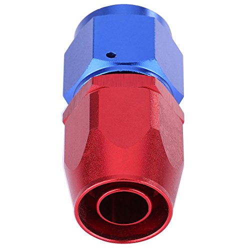 kraftstoffleitung rot,Raccord de Conduite de Carburant à L'huile, AN10 Raccord Pivotant D'extrémité de Tuyau de Conduite de Carburant Adaptateur de Refroidisseur D'huile Bleu et Rouge Anodisé(0°)