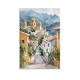 Bogota Aquarellmalerei, Kolumbien, Poster, Wandkunst, 