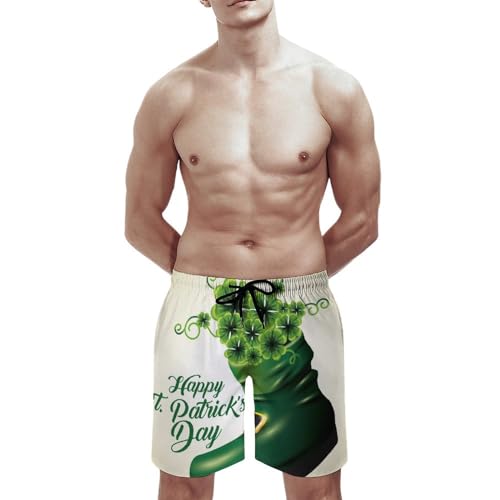 Shorts de bain homme vert trèfle séchage rapide taille S
