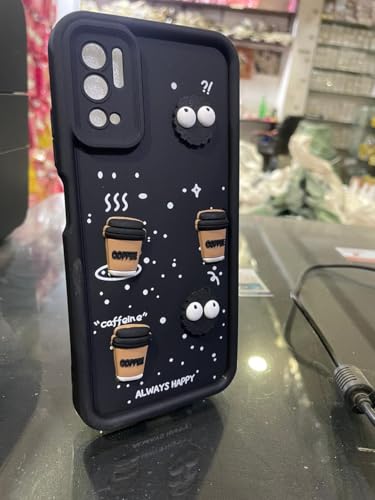 Image of Bintage Case Cute Fun Taddy| 3D Ball Bear| Donut| Coffee Rubber Case Full Body & Camera Protection Back Cover Compatible for Redmi Note 10T 5G - Black
