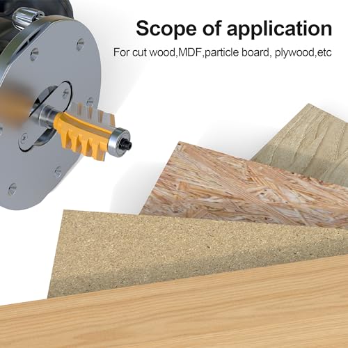 Image of Professional Finger Joint Router Bit 1 /2 inch Shank, Reversible Finger Glue Joint Router Bit for Woodworking, Finger Joint Bit, Joinery Router Bit for DIY Door Table Cabinet Shelve Furniture