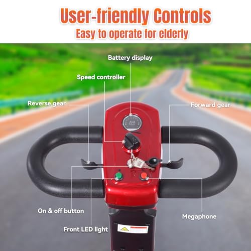 30 Miles Long Range 4 Wheel Electric Mobility Scooter