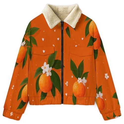 Veste manteau cardigan teddy pour femme avec motif plantes amusantes grande taille
