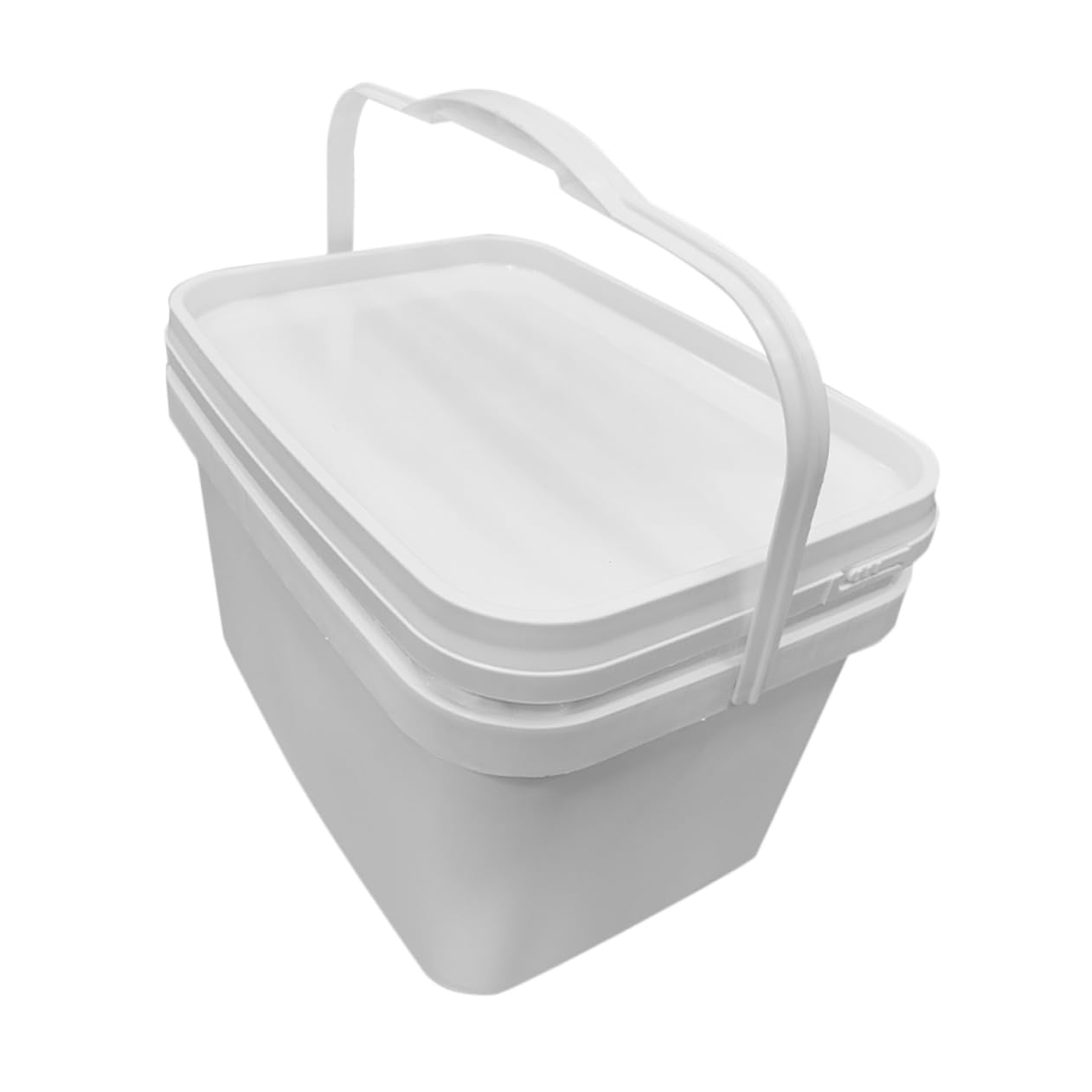 Gatuida Secchio per Pittura Plastico Bianco 10l con Coperchio e Manico, Contenitore Ermetico Facile da Trasportare per Vernice e Stoccaggio Multifunzione