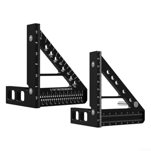Regla triangular de inglete de aluminio fiable, medidas claras y precisas (pulgadas)