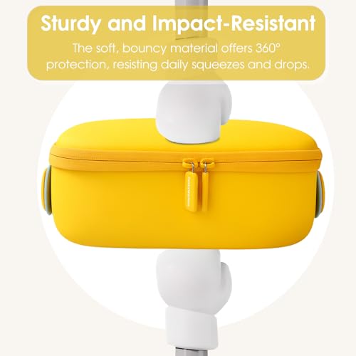 Yellow Makeup Case – Macaron Color Hard Shell Cosmetic Travel Case with Compartments, Waterproof & Durable, Portable Organizer for Make up, Skincare, and Accessories (Sunshine Yellow)3