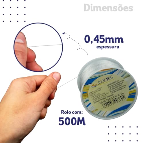 Fio De Nylon 0.45 Mm - Rolo Com 100 Metros - Nybc