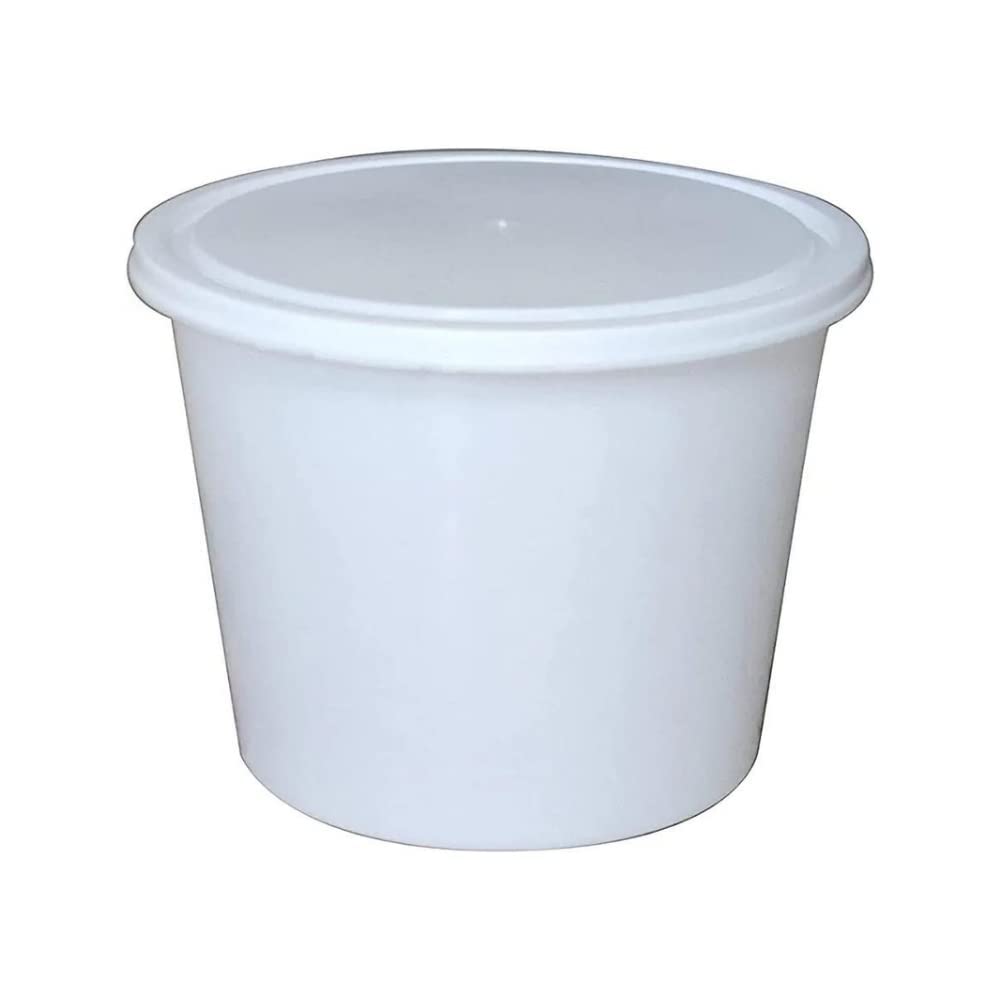 Sai 750ml Round Plastic Containers with lid for Food Storage (Pack of