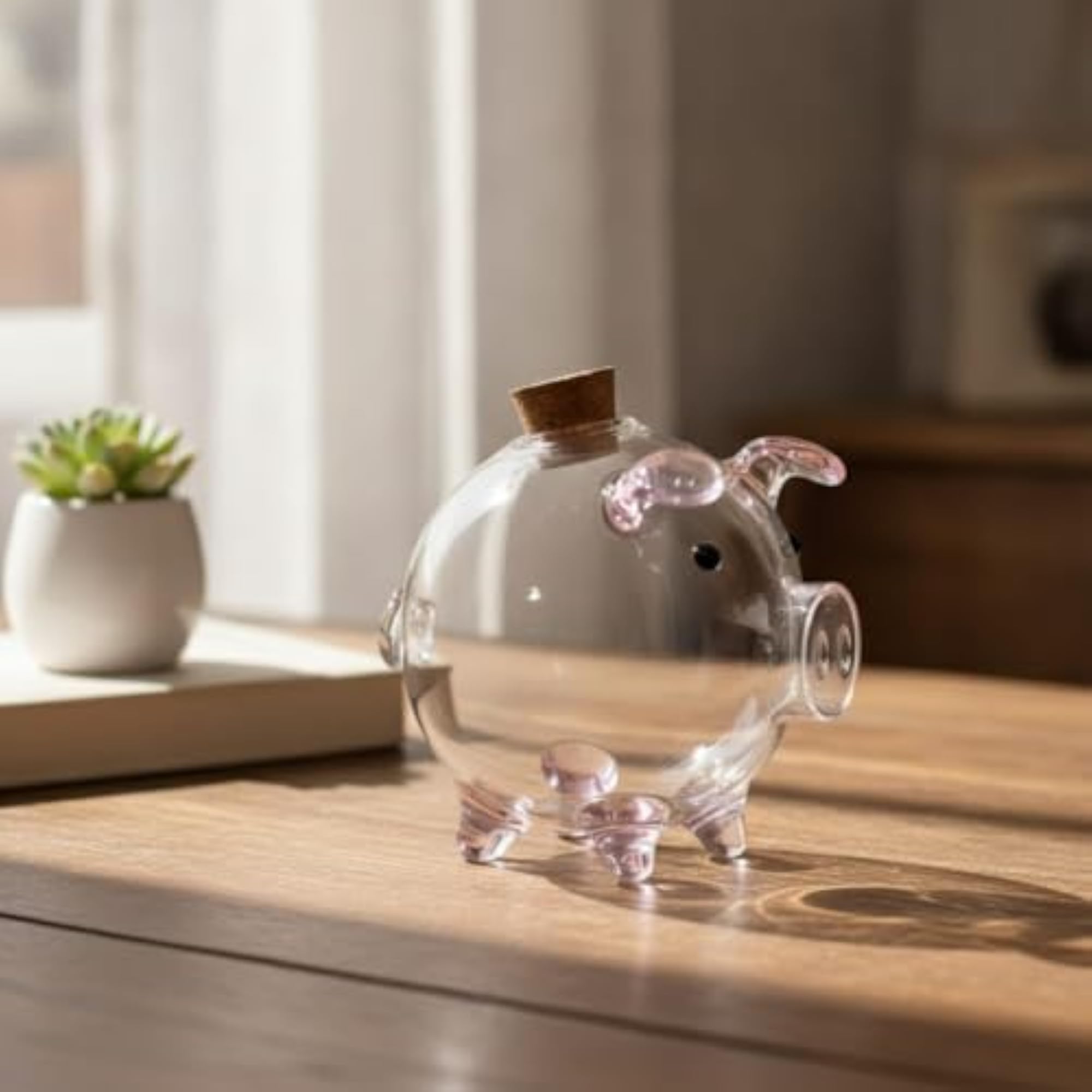 Transparent Glass Piggy Bank