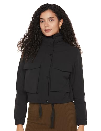 Image of Qube By Fort Collins Women's Faux Fur Regular Winter Puffer Jacket with Collar Stylish, Warm & Lightweight