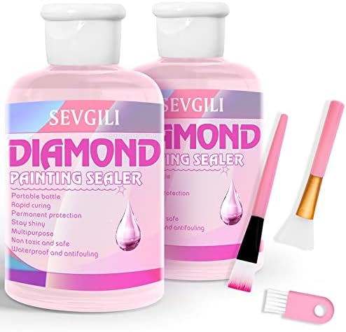 Diamond Painting Sealer Kits 240ML with Brushes, Diamond Art Sealer Puzzle Glue Diamond Painting Accessories and Tools,Diamond Painting Kits for Adults (8OZ)