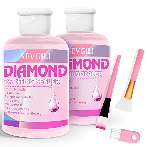 Sevgili Diamond Painting Sealer Kit 240ML with Brushes, Sealer Puzzle Glue, Adults Diamond Painting Accessories and Tools, 8OZ by sevgili - Used condition - US$8.99