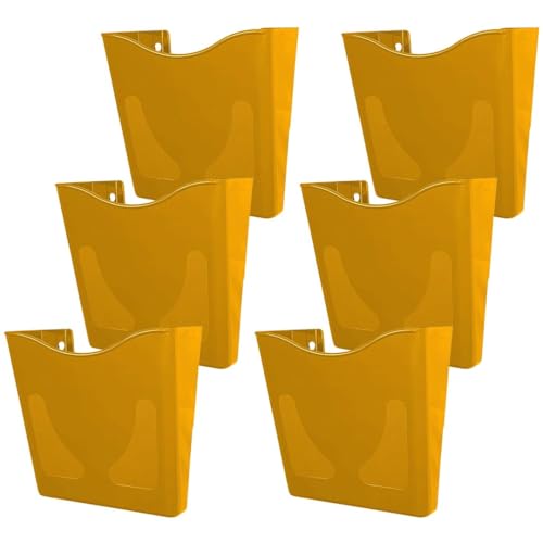 Deflecto 6-Pack Yellow A4 Wall Mounted Document Holders – Portrait Sign, Leaflet & Menu Display Stands