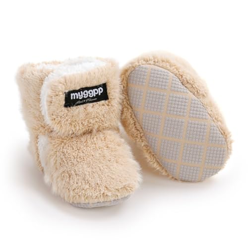 Image of Ohwawadi Infant Baby Slippers Girls Boys Booties Warm Baby Socks Shoes Newborn Crib Footwear Prewalkers