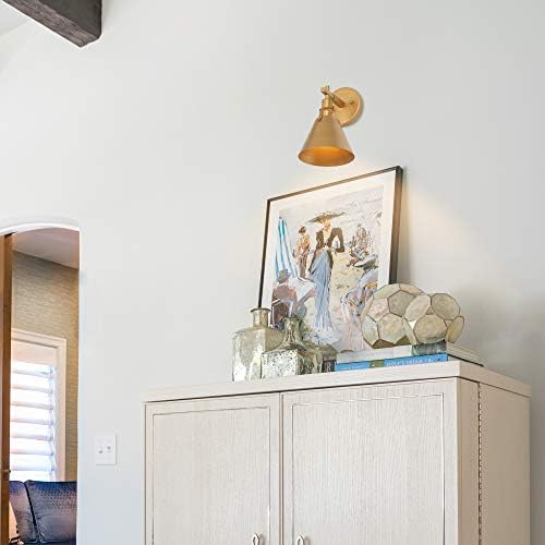Image of Gold Wall Sconce 2 Pack, Modern Antique Wall Mounted Light Fixture for Bedroom, Bathroom, Living Room, and Hallway, Vintage Brass Finish