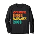 awesome since january 2003 birthday vintage 2003 men women maglia a manica