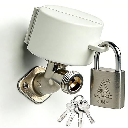 Outdoor Faucet Lock Suitable for Garden faucets Hose connectors and Water Pipes preventing Outdoor Water Theft and Unauthorized use (White)