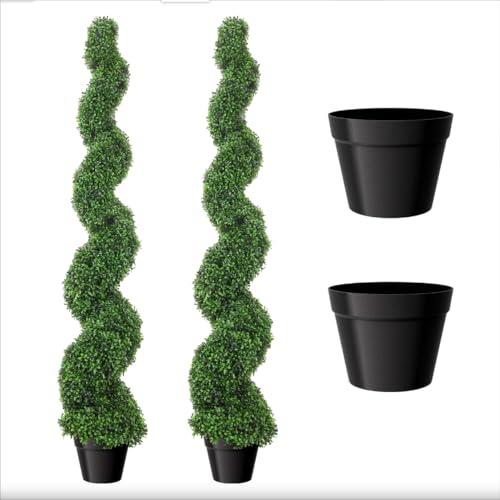 Evergreen Artificial Boxwood Pruned Shrub, Maintenance Free, Corner Entryway Beautification
