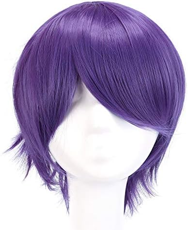 MapofBeauty Fashion Short Straight Cosplay Costume Wig (Purple)
