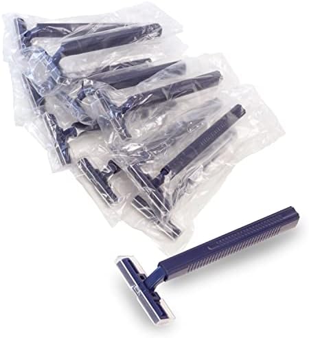 (144 Pack) Individually Wrapped Twin Blade Razors with Clear Safety Cap, Disposable, Bulk Packed, Sold by the Case.