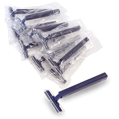 Freshscent (144 Pack) Individually Wrapped Twin Blade Razors with Clear Safety Cap, Disposable, Bulk Packed, Sold by the Case. Unisex.