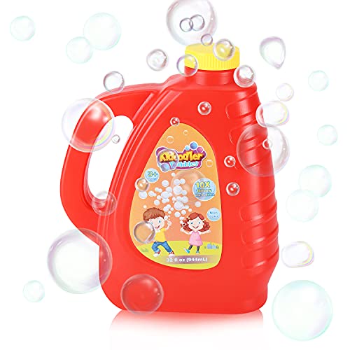 Kidoodler Bubble Solution 32 oz (Can Make 2.5 Gallon), Non-Toxic Bubble Solution Refill, Concentrated Bubble Solution for Bubble Machine, Bubble Gun, Giant Bubble Wand