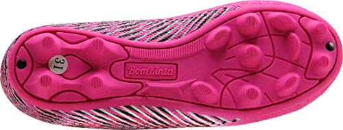 BomKinta Kid's FG Soccer Shoes Athletic Outdoor Soccer Cleats Rose Red Size 4.5 M US Big Kid