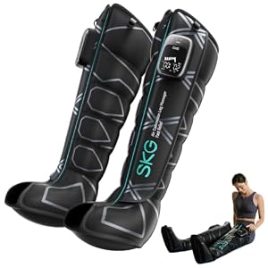 SKG Air Compression Leg Massager, Cordless Calf and Foot Recovery Boots