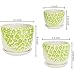 MyGift Green and White Ceramic Succulent Cactus Planter Pots with Embossed Floral Design and Attached Saucers, 6-inch, 5-inch and 4-inch Pots, Set of 3
