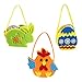 XiXiRan Bolsa de Fieltro de Pascua, Bolsa de Regalo de Pascua, 3 Piezas Bolsa de Huevos Conejito Pollito de Pascua, Bolsa de Almacenamiento de Huevos de Caramelo para Caza de Huevos de Pascua