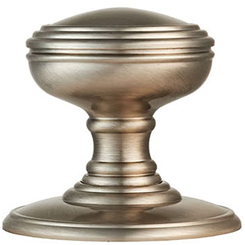 Pair - Textured Mortice Door Knob - 70mm Diameter - Satin Nickel Door Handle | Traditional Interior Door Mortice Knob - Lock or Latch Mechanism Inset into Door - Sprung Turn Handle