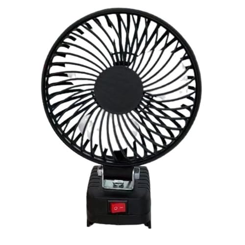 NEIQIUWING Ventilador de camping inalámbrico portátil con batería, rotación de 360°, carcasa de metal y plástico resistente, para exteriores, oficina y viajes