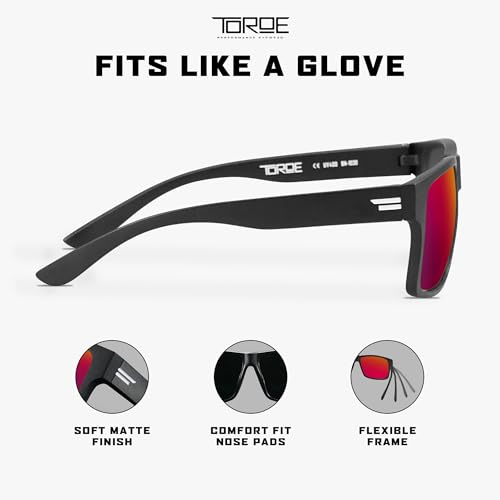 Image of TOROE Classic RANGE TR90 Frame Polarized Unbreakable Sunglasses with Hydrophobic Coated Polycarbonate AR Lenses