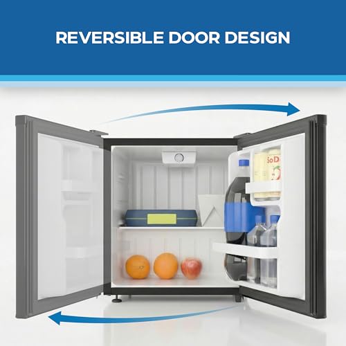 Image of Avanti Mini Fridge 1.6 Cu. Ft. Compact Refrigerator for Dorm, Office & Bedroom, Chiller Compartment, Glass Shelf, Reversible Door with Automatic Defrost, ENERGY STAR, Black