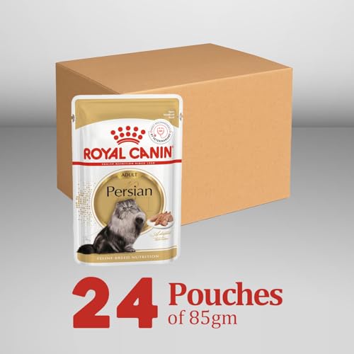 Image of Royal Canin Persian Adult Cat Wet Food, Pack of 24 Pieces, Supports Long Hair Growth, Digestive System & Urinary System