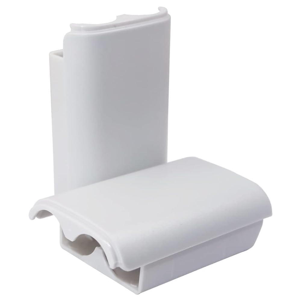 Gamer Gear Paquete de 2 fundas de batería para mando Xbox 360, cubierta trasera de repuesto para mando Xbox 360, puerta de batería blanca para mando Xbox 360, ligero y compacto