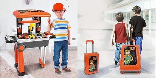 TOYIQ Tool Kit Set for Kids – Pretend Play Toys, Deluxe Tool Kit Play Set with Trolley, Role Play Toys for 3+ Years Kids, Boys, Girls, DIY Toys for Children 1
