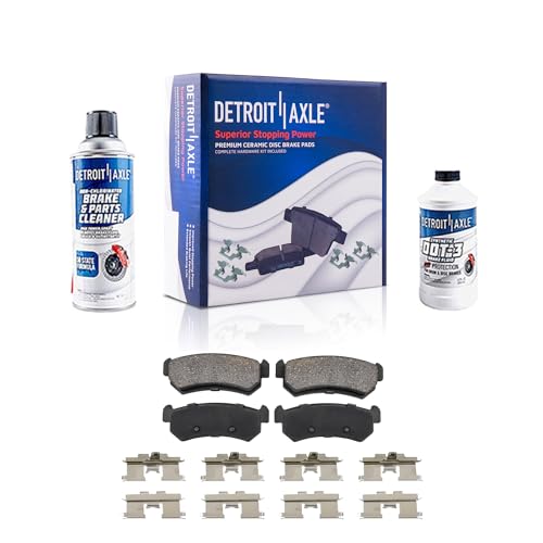 Image of Detroit Axle - Rear Brake Pads for 2004-2006 Chevrolet Optra Suzuki Forenza Reno Ceramic Brake Pads w /Hardware 2005 Replacement