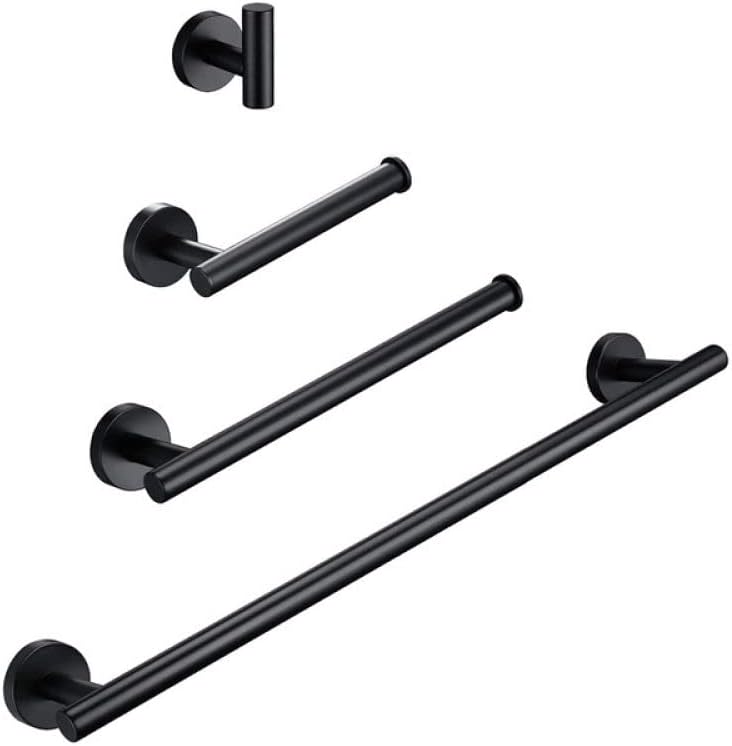 Heavy-Duty Bathroom Hardware - Chrome-Plated Towel Rack, Robe Hook & Tissue Paper - Rust-Proof Bathroom Accessories Kitchen, Bedroom & Bathroom(Mb-4 Set)